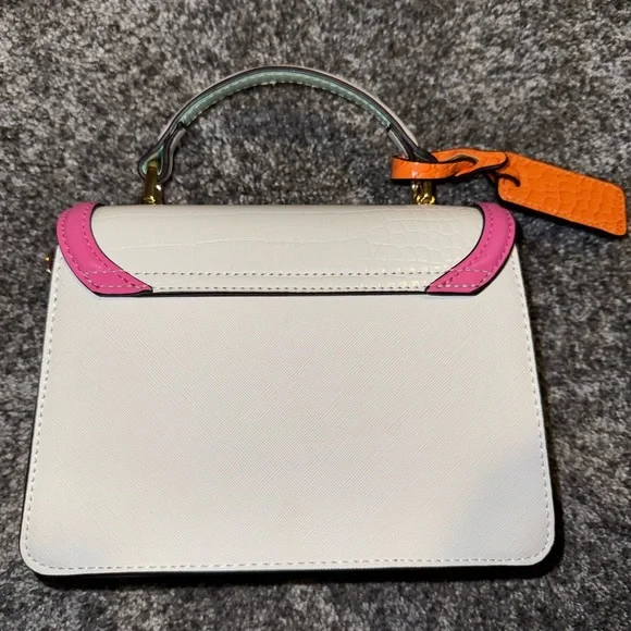 ALDO White, Pink, Mint & Orange Top-Handle Satchel - Picture 8 of 10
